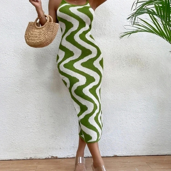 Wave Pattern Sweater Dress - Picture 3 of 5